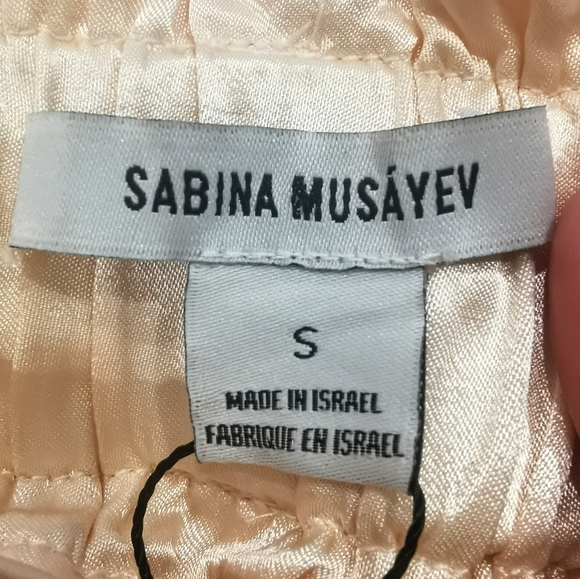 NWT Sabina Musayev small nude satin shorts, designer James pant - Picture 8 of 8